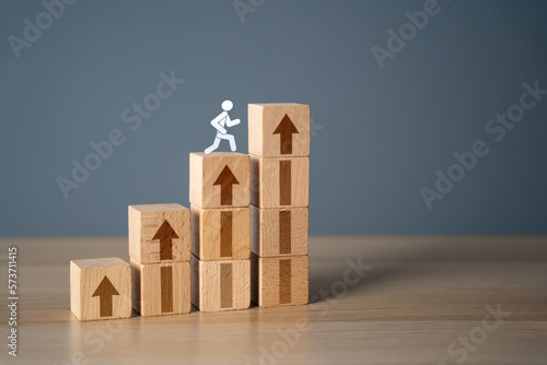 Photography Man climbs the stairs to success