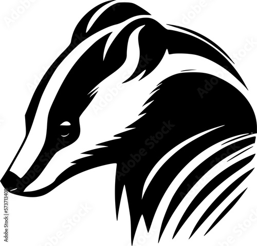 Badger | Black and White Vector illustration