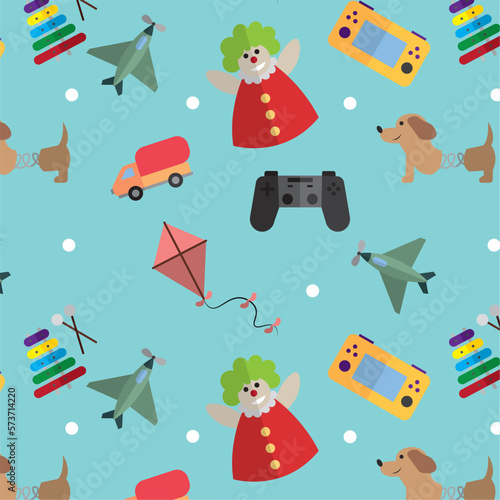Seamless pattern background with toy icons Vector