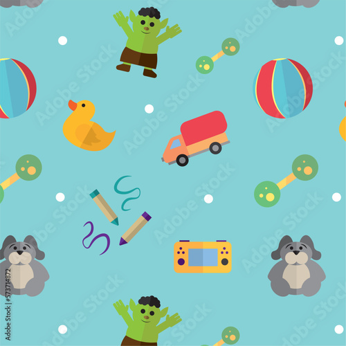 Seamless pattern background with toy icons Vector