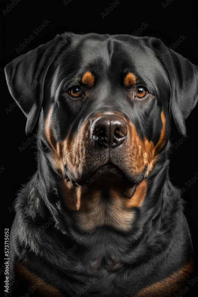 portrait of a rottweiler, Generative AI portrait of a rottweiler, Generative AI
