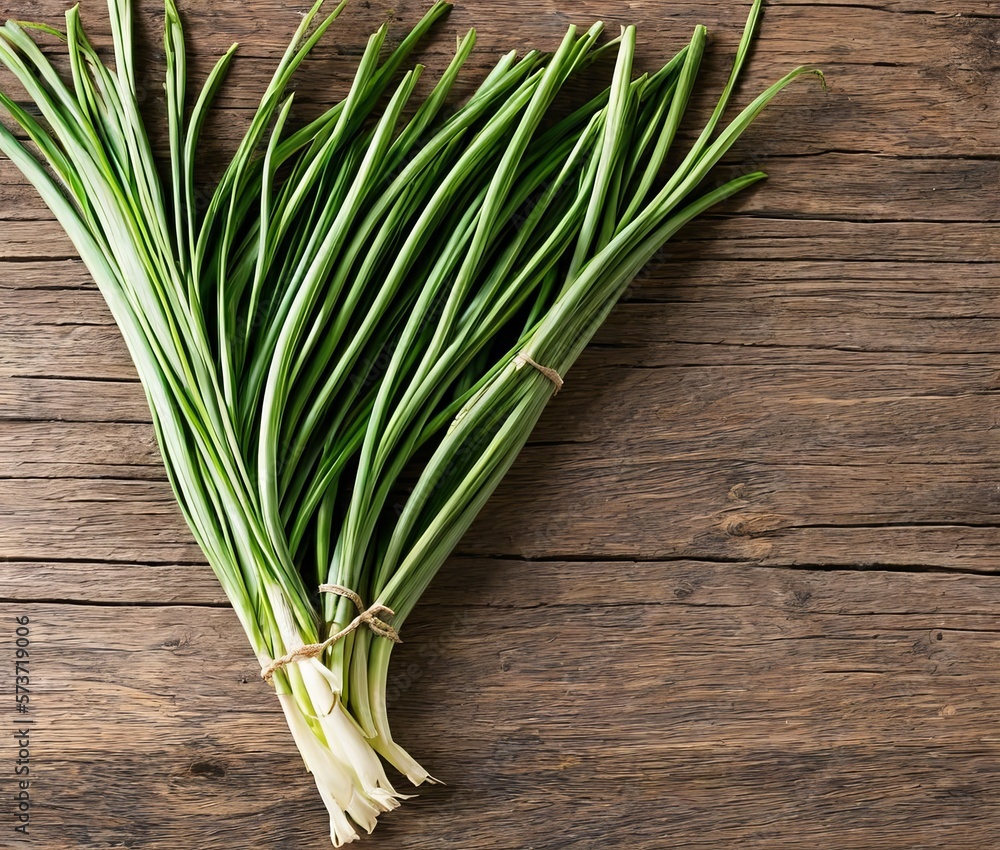 fresh green onion on wooden background fresh green onion on wooden background