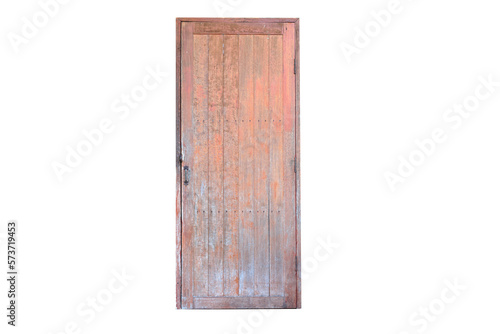 brown old wooden door
