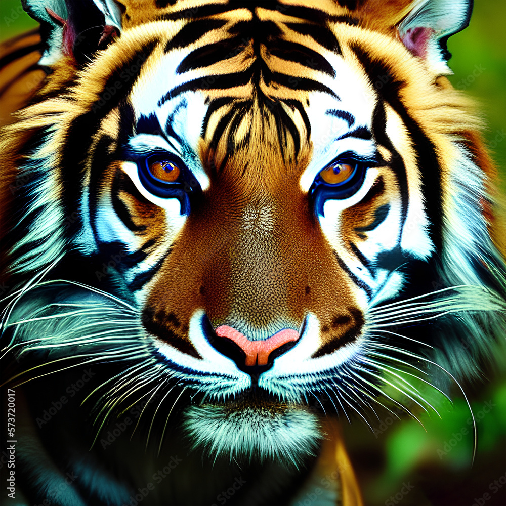 Fototapeta premium portrait of a tiger, created by AI