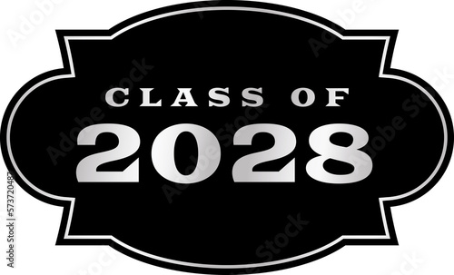 Class of 2028 Graduation Emblem Illustration