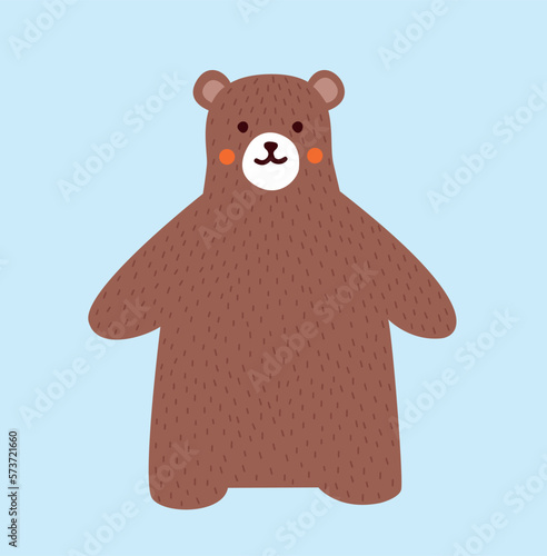 Cute bear concept. Large and dangerous animal, predator. Local inhabitant, fauna and wild life. Biology and zoology. Poster or banner for website. Cartoon flat vector illustration