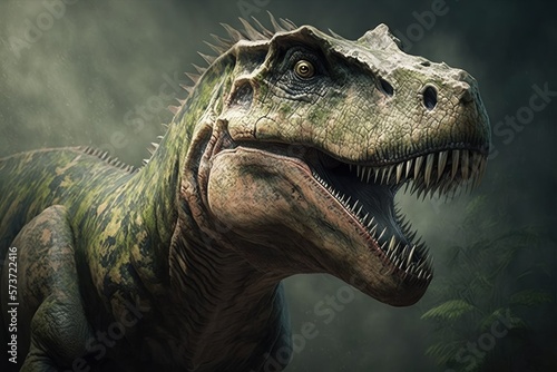 Cretaceous era Tyrannosaurus rex dinosaur. Generative AI