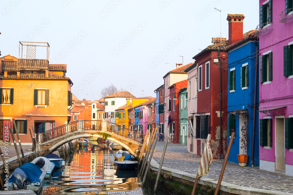 Colorful houses from Burano island, Venice