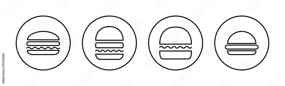 Burger icon vector for web and mobile app. burger sign and symbol. hamburger Burger icon vector for web and mobile app. burger sign and symbol. hamburger