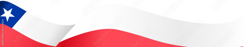 Naklejka premium Chile flag wave isolated on png or transparent background