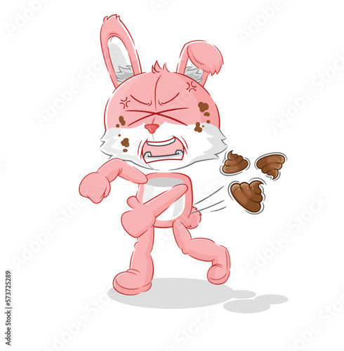 pink bunny throwing shit vector