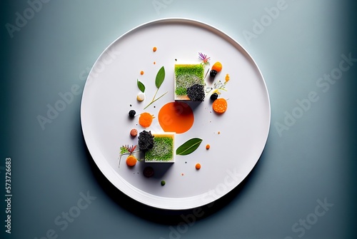 Beautiful and tasty food on a plate. AI	