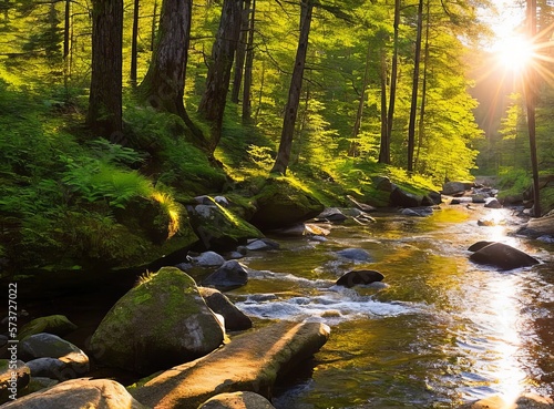 beautiful waterfall in the forest