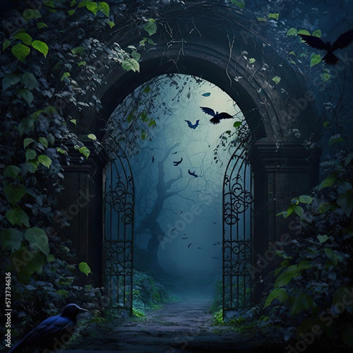 Foto ancient dark spooky archway