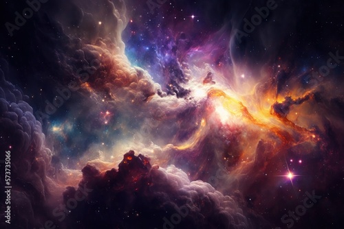 Nebula and Galaxies  Endless Universe Background  generative ai