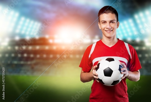 Man professional football player at stadium © BillionPhotos.com