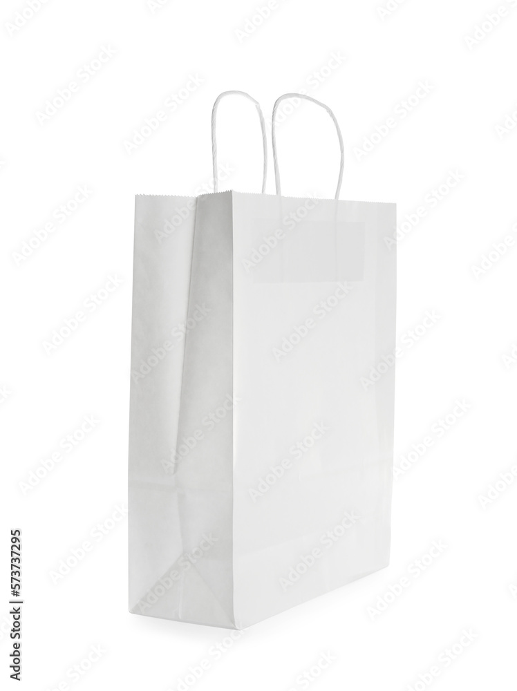 Blank paper bag isolated on white. Mockup for design Blank paper bag isolated on white. Mockup for design