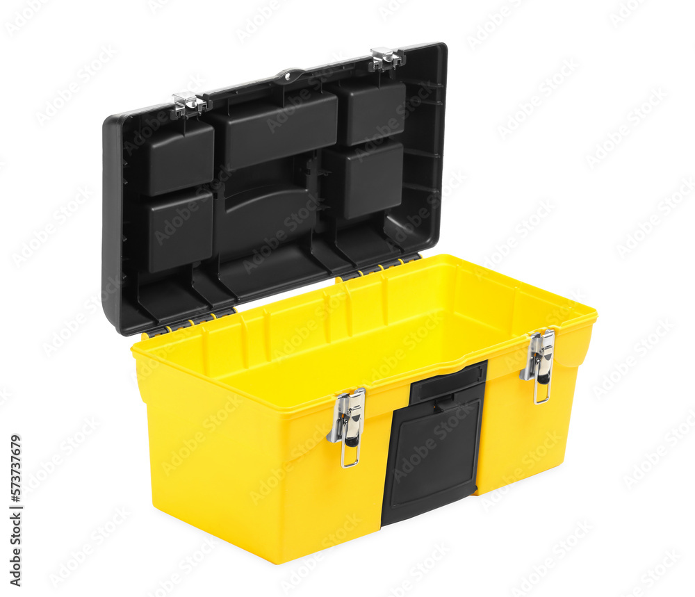 Plastic box for tools isolated on white Plastic box for tools isolated on white