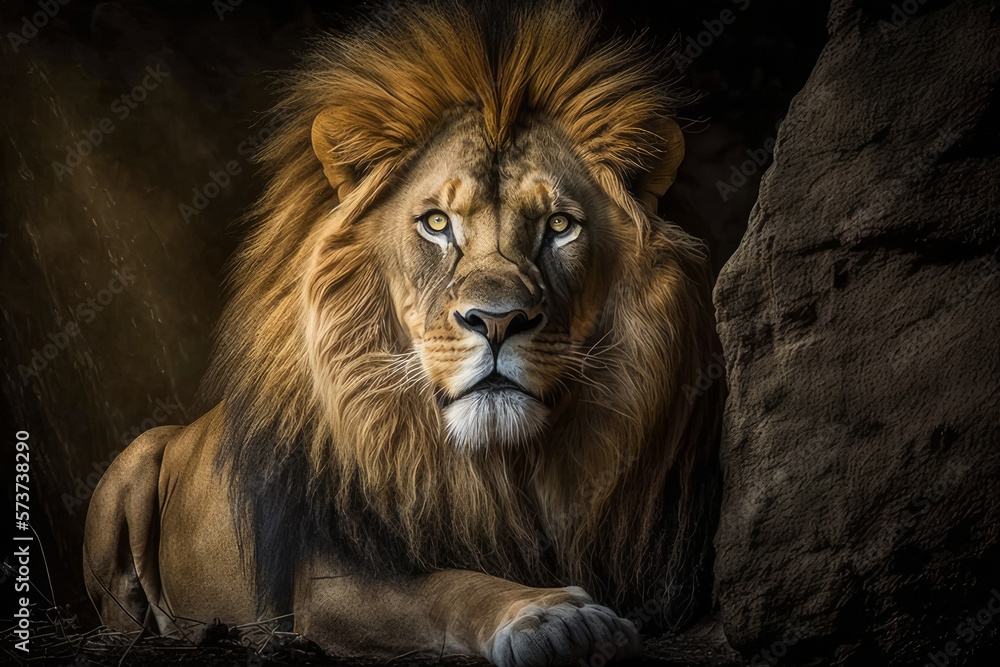 Lion in its Den. Created using Generative AI. Lion in its Den. Created using Generative AI.