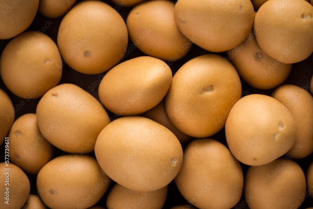 pattern of fresh potatoes background, colorful seamless texture, close up , generative ai pattern of fresh potatoes background, colorful seamless texture, close up , generative ai