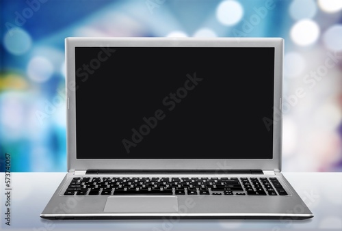 Laptop modern computer with a blank screen
