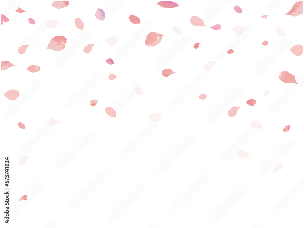 Background material 4 with petals dancing above
