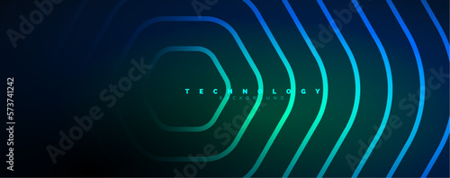 Techno shiny hexagons abstract background, technology energy space light concept, abstract background wallpaper design