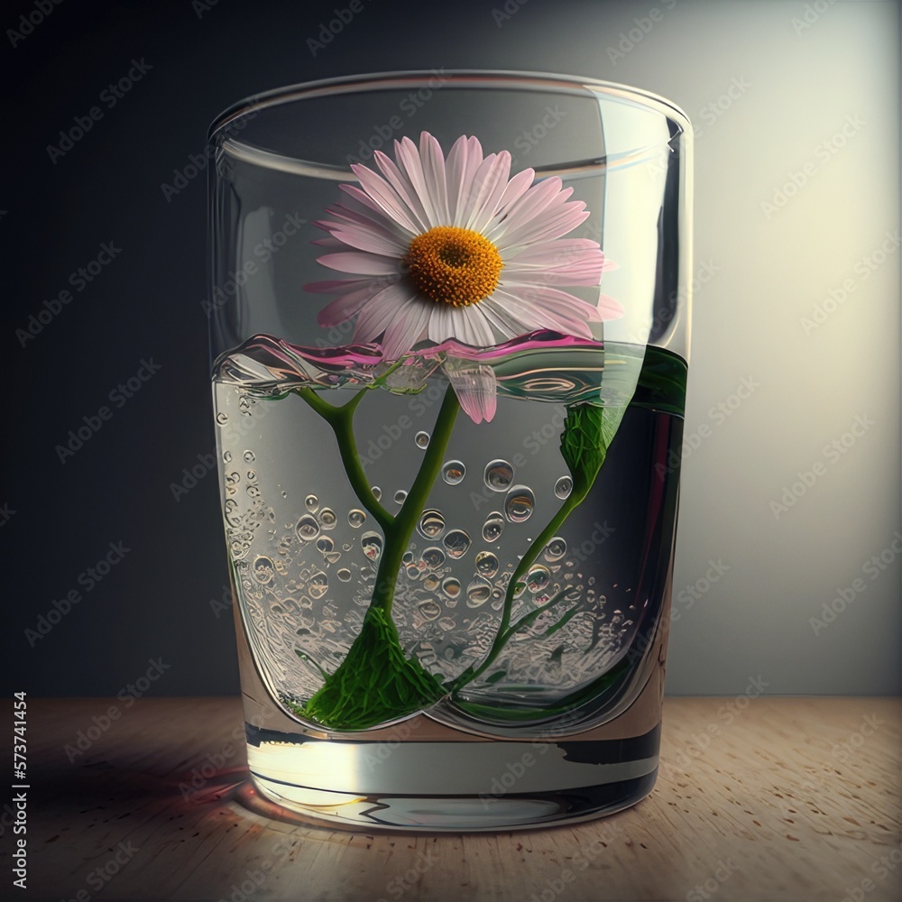 Obraz premium flower in a glass (generative ai)