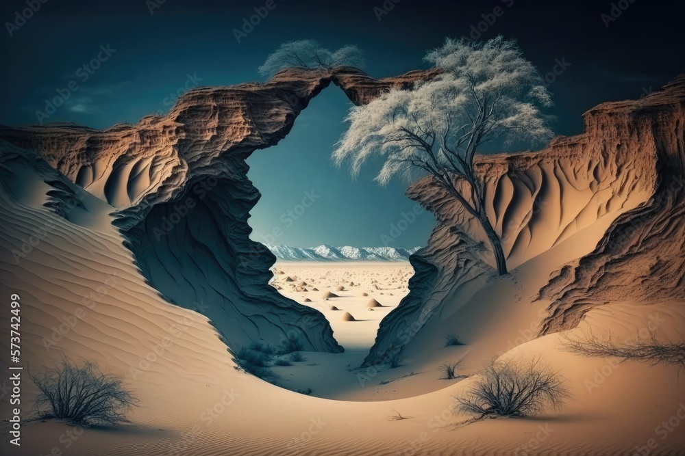 Picture of As a result of erosion, a canyon has formed in an otherwise arid region ...