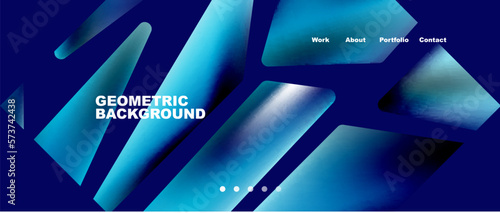 Abstract geometric landing page. Creative background for wallpaper, banner, background or web