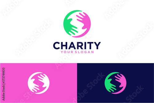charity logo design with hand