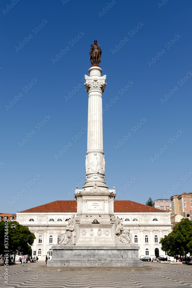 The Column of Pedro IV (King Peter IV) is a monument located in the center of Rossio Square in Lisbon, Portugal. The monument was erected in 1870