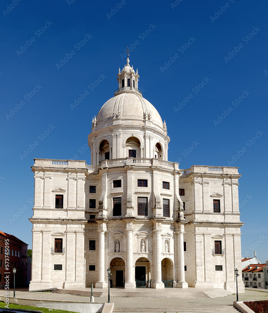 17th-century monument Church of Santa Engracia in Lisbon, Portugal. In the 20th century the church has been converted into the National Pantheon, in which important Portuguese personalities are buried