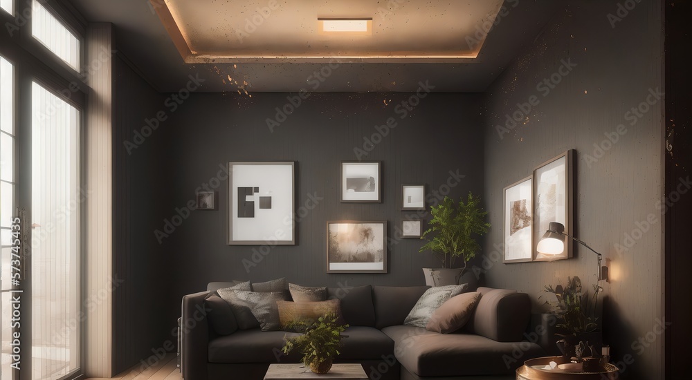 Fototapeta premium Luxury living room interior design [AI Generated]