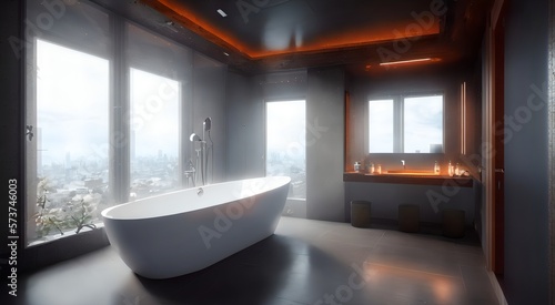 Modern luxury bathroom design  AI Generated 
