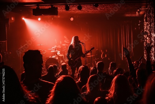 Band in an Intimate Concert Scene: Raw Energy. Generative AI