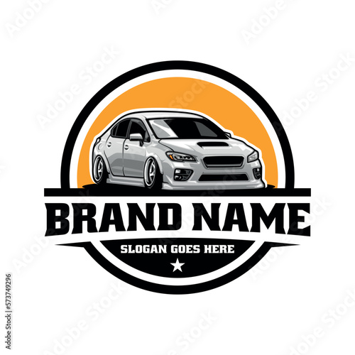 racing car illustration logo vector