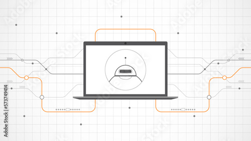 laptop technology background abstract. Ai artificial intelligence technology with line digital, black laptop color, style modern, element, dot, hi-tech, vector. laptop technological for web banner,