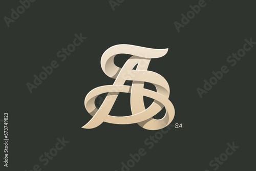 Letter S and A Monogram Logo Design Vector photo