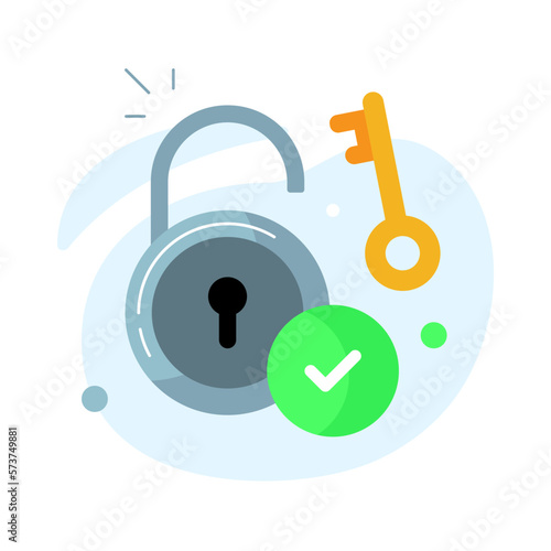 unlock, password correct, success login concept illustration flat design vector eps10. modern graphic element for landing page, empty state ui, infographic, icon