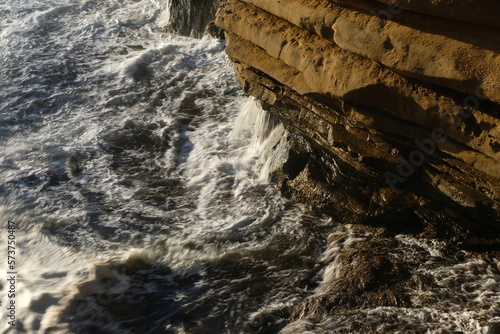 waves on rocks