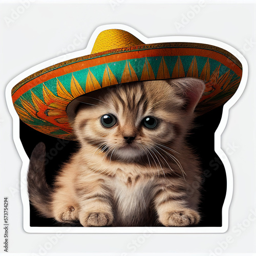 Kitten in a sombrero