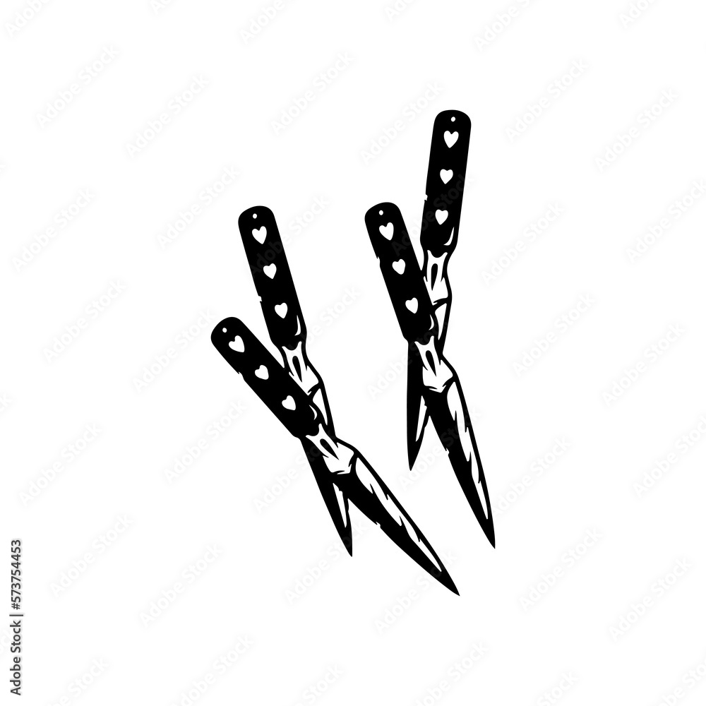vector illustration of several knives vector illustration of several knives
