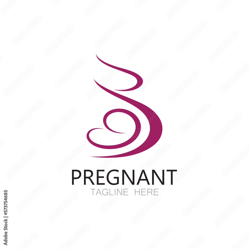 Fototapeta premium pregnant woman logo design illustration icon template vector , abstract minimalist simple, for childbirth, maternity clinic, pregnant fashion, pregnant photos with modern concepts
