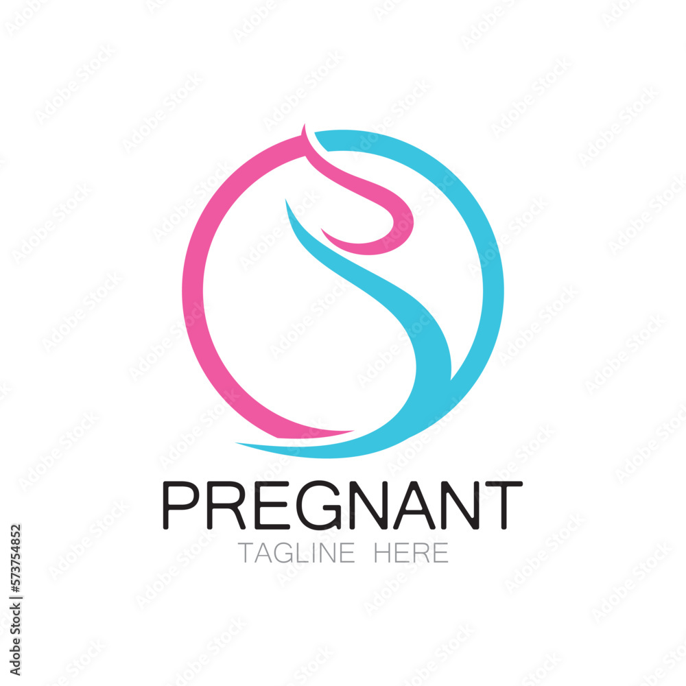 Fototapeta premium pregnant woman logo design illustration icon template vector , abstract minimalist simple, for childbirth, maternity clinic, pregnant fashion, pregnant photos with modern concepts
