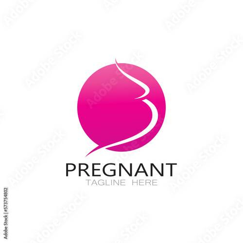 pregnant woman logo design illustration icon template vector , abstract minimalist simple, for childbirth, maternity clinic, pregnant fashion, pregnant photos with modern concepts