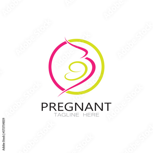 pregnant woman logo design illustration icon template vector , abstract minimalist simple, for childbirth, maternity clinic, pregnant fashion, pregnant photos with modern concepts