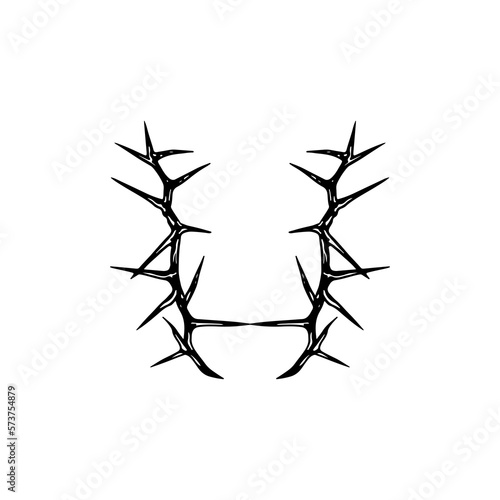 vector illustration of black thorns