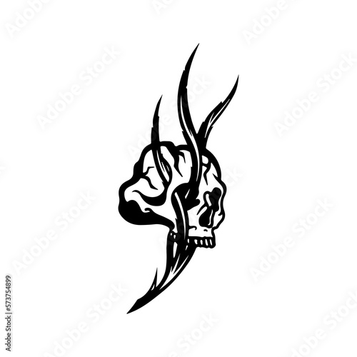 vector illustration of skull tattoo concept