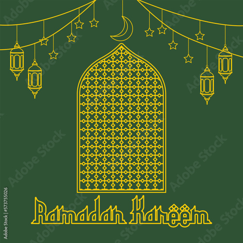 Ramadan Kareem. Islamic greeting card template with ramadan for wallpaper design. Poster, media banner. A set of vector illustrations.